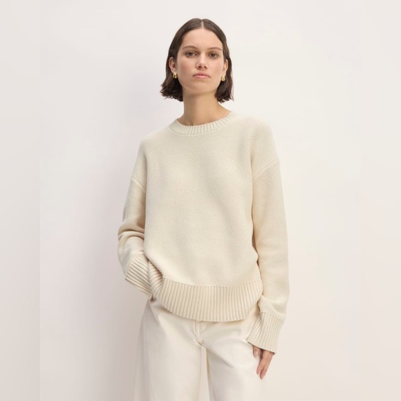 Everlane Sweaters - Everlane ‘The Cotton Honeycomb Boxy Crewneck Sweater” NWT